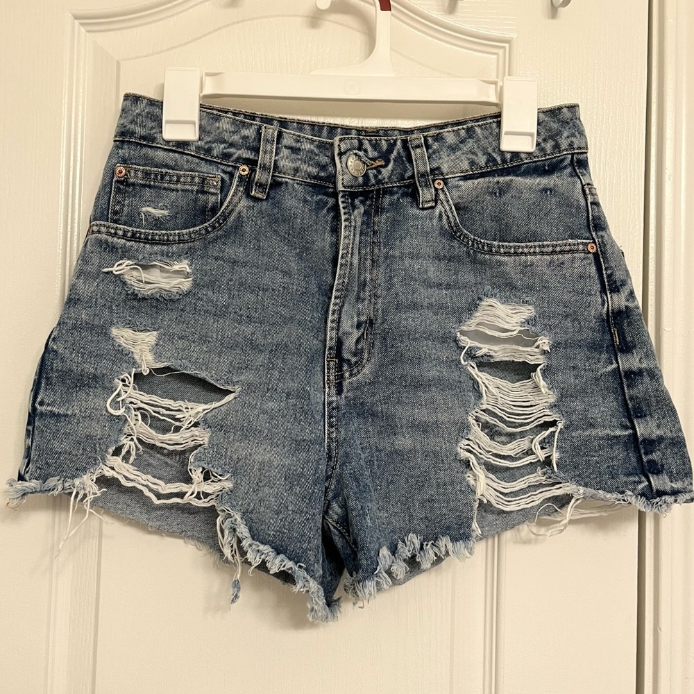 Distressed Denim Shorts